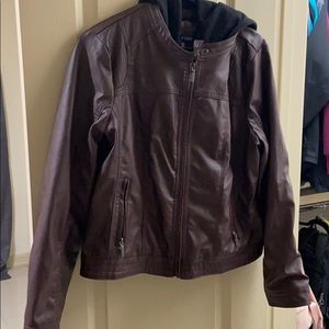 Fake leather jacket (dark Maroon)